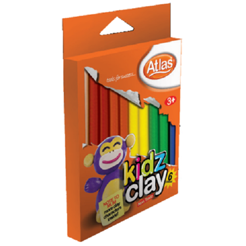 Atlas Imported Kidz Clay 6 Colours 100g