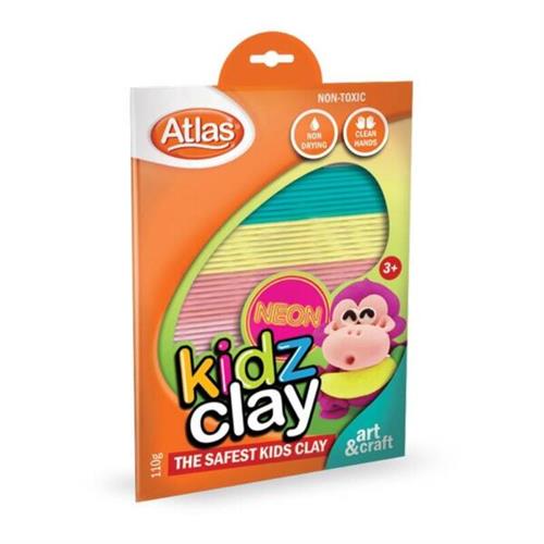 Atlas Kiddy Clay Neon 8 Colours 110g