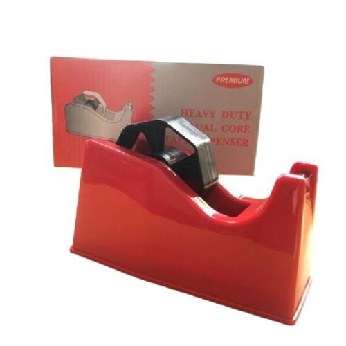 Heavy Duty Dual Core Tape Dispenser 1 Inch Red