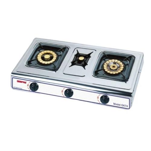 Geepas 3 Burner Stainless Steel Gas Cooker GK74