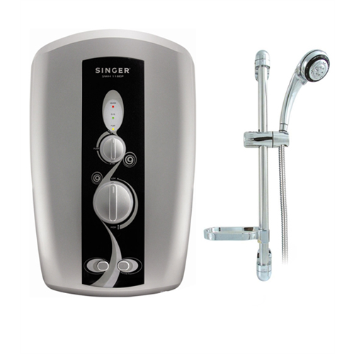 Singer Silver Color Instant Shower Heater with Pump SWH-118EP