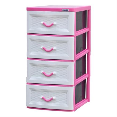 Daxer 4 Drawer Plastic Cupboard with Handle Pink DDC 04 (4D)