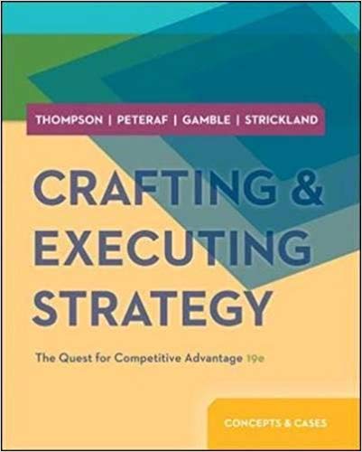 Crafting & Executing Strategy: The Quest For Competitive Advantage: Concepts And Cases A. Thompson