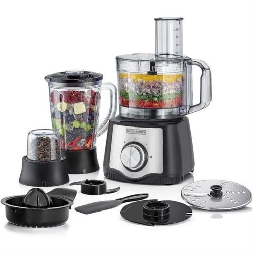 Black & Decker 600W 29 Function Food Processor With Blender, Mill and Juicer, Black FX650-B5