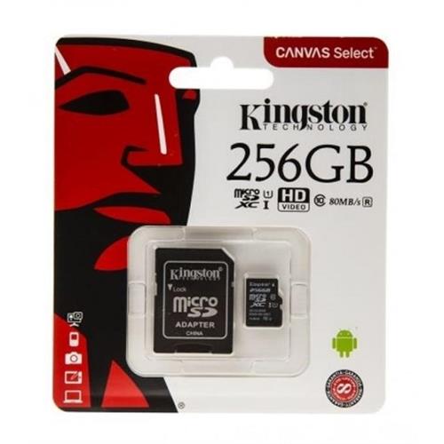 Kingston 256GB Class-10 SDCS/256GB Micro SD With Adapter