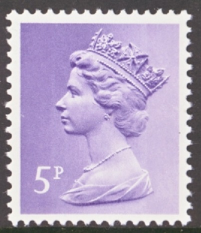 Great Britain 1971 Bluish Violet 5 Pence Queen Elizabeth II 15-02-1971