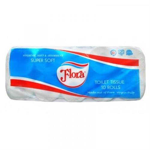 Flora 2 Ply Toilet Tissues Jumbo Pack 10 Rolls