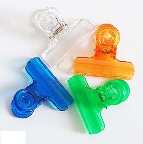 Fun Transparent Colourful Bulldog Clip Plastic Large