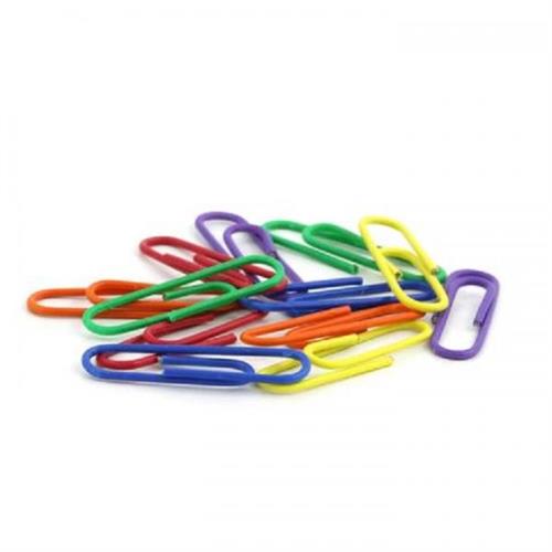 Plastic Paper Clips Assorted Colours 50 Pack