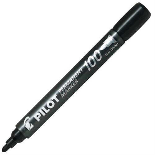 Pilot Permanent Marker 100 Marker Pen Black Fine Bullet Tip SCA-100