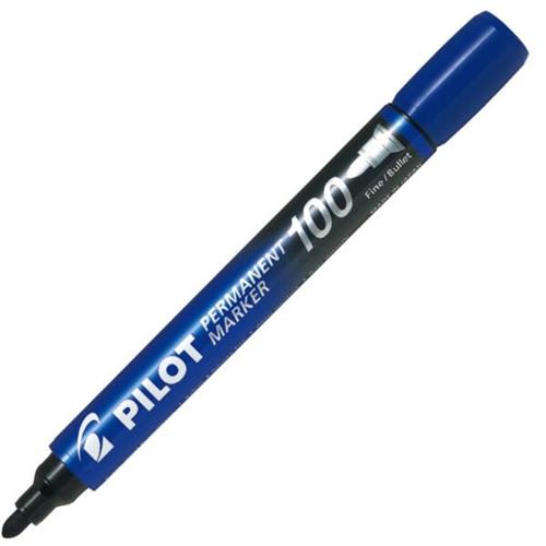 Pilot Permanent Marker 100 Marker Pen Blue Fine Bullet Tip SCA-100