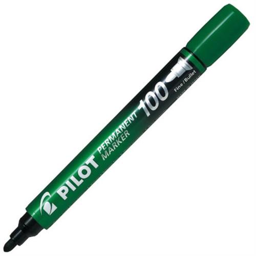 Pilot Permanent Marker 100 Marker Pen Green Fine Bullet Tip SCA-100