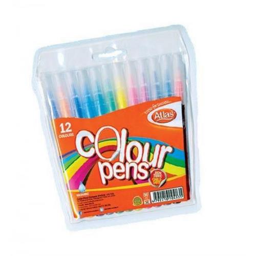 Atlas Colour Pen Wallets 12 Pack