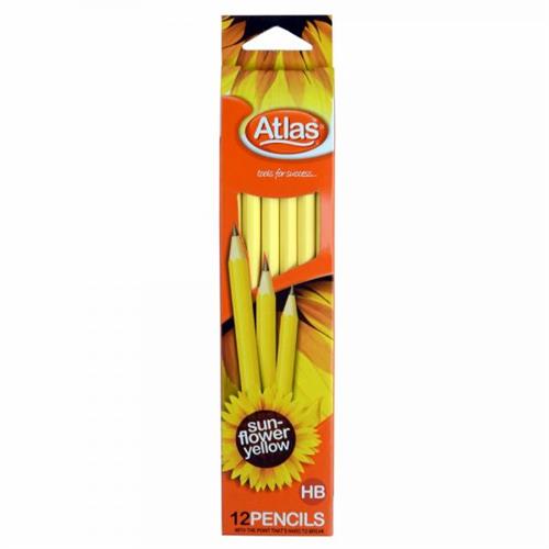 Atlas HB Imported Sunflower Yellow Pencil 12 Pack