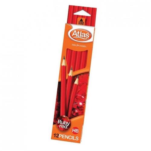 Atlas Imported Ruby Red HB Pencil 12 Pack