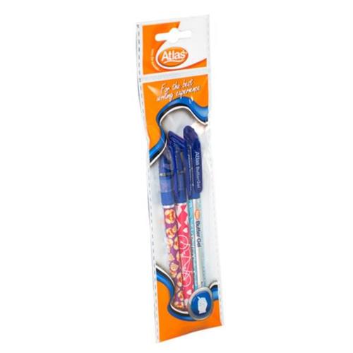 Atlas Pen Butter Gel Blue Pack of 3