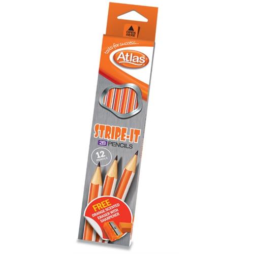 Atlas Stripe-It 2B Pencils 12 Pack