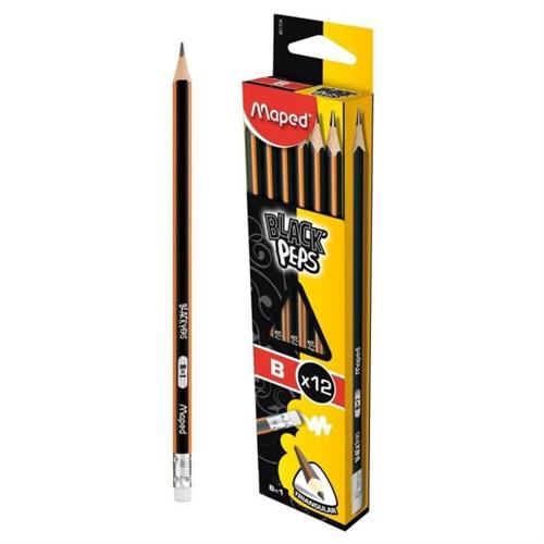 Maped Blacks Peps HB Triangular Pencil 12 Pack