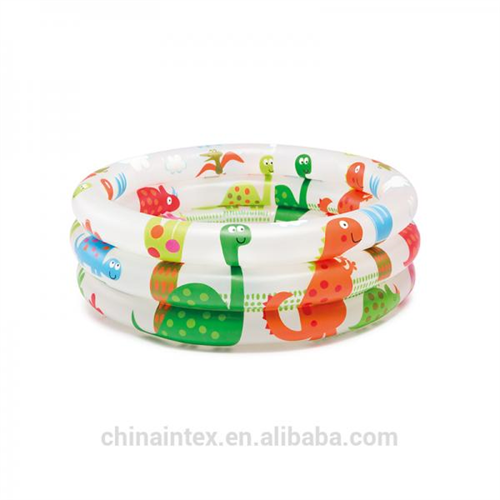 Intex Inflatable Plastic Dinosaur 3-Ring Baby Pool 57106