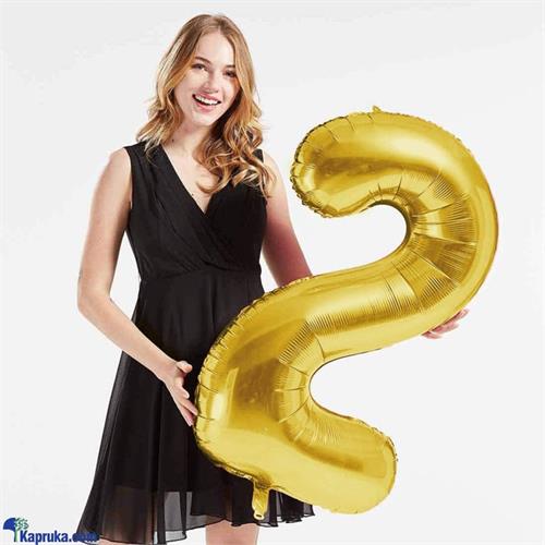 40 Inch Birthday Foil Balloon Number 2, Helium Balloon, Party Decoration (gold)