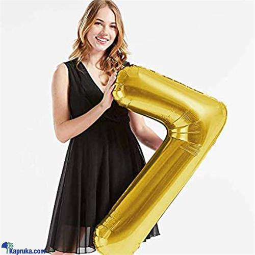 40 Inch Birthday Foil Balloon Number 7, Helium Balloon, Party Decoration (gold)