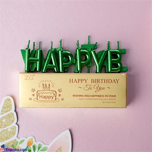 Happy Birthday Letter Candles - Green