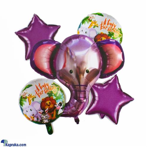 Jungle Animals, Elephant Balloons, Party Decoration Foil Balloon Set Of 5 Pcs- Kids Birthday, Chiller Party, Baby Shower Theme (elephant)