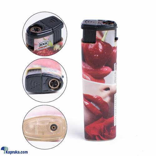 Red Sexy Lip With Rose Printed Jet Frame Lighter - (cigarette Lighter, Windproof Lighter For Candle, Kitchen, BBQ )