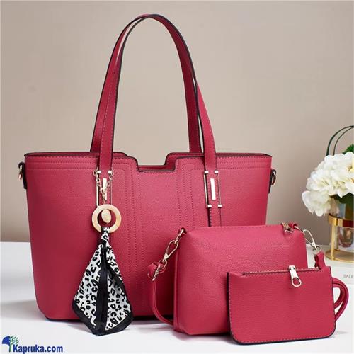 ELEGANT FASHION HANDBAG 3PCS - HOT PINK