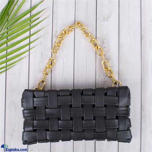 Ladies Side Bag With Chains - Black