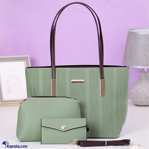 NEW LUXURY SHOULDER HANDBAG TOP HANDLE SATCHEL BAGS PURSE SET 3PCS- GREEN