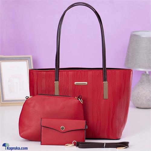 NEW LUXURY SHOULDER HANDBAG TOP HANDLE SATCHEL BAGS PURSE SET 3PCS- RED