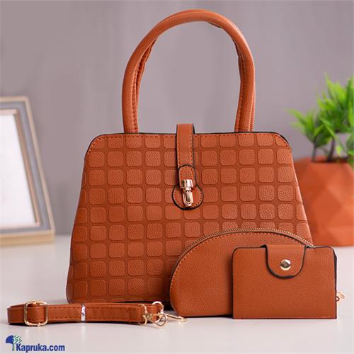 Satchel Trio Handbag 3PCS - Brown