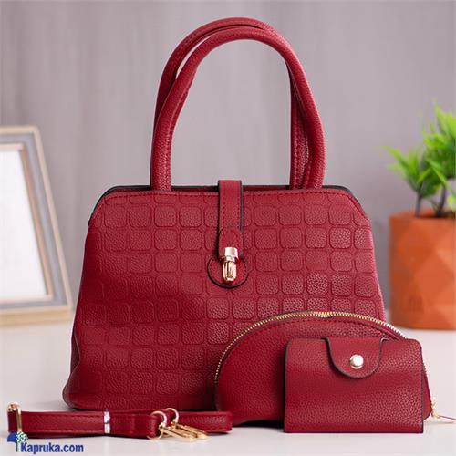 Satchel Trio Handbag 3PCS - Maroon