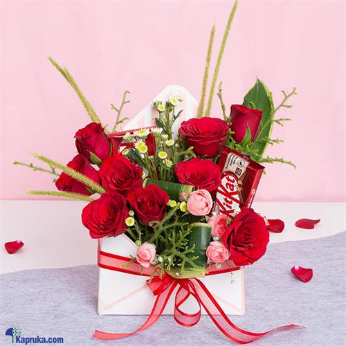 Cocoa Kisses And Roses Embrace Arrangement