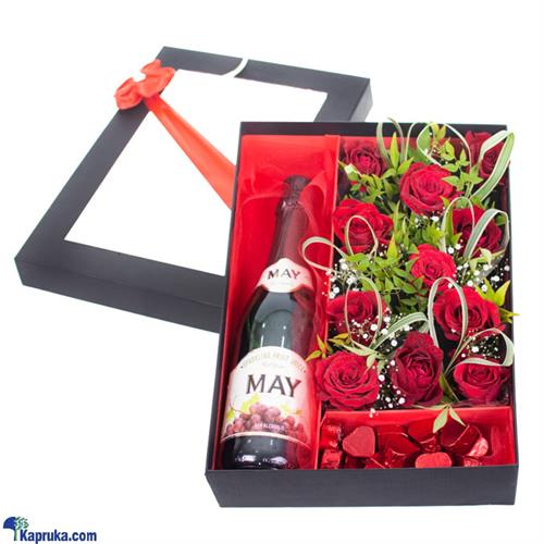 Make Me Blush Floral Arrangement With 10 Red Roses, Java Heart Chocolates