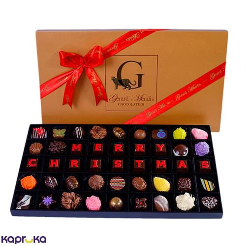 MERRY CHRISTMAS 45 PIECE CLASSIC WOODEN CHOCOLATE BOX(GMC)