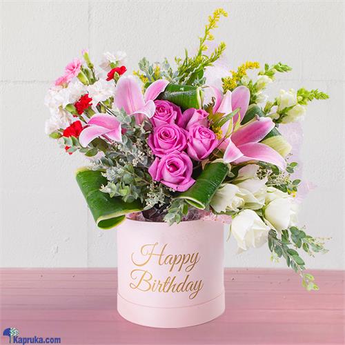 Pastel petal paradise happy birthday vase - for her / for birthday