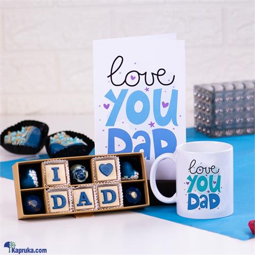 Dad's Love Pack - JAVA I LOVE DAD 10 Piece Chocolate Box With Love You Dad Greeting Card And Love You Dad Mug