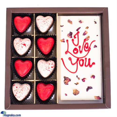 Java 08 Piece Heart With Rose Petal Slab Chocolate