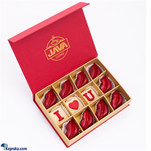 Java 'I Love You ' Caramel Filled 12 Piece Hot Lips Chocolates