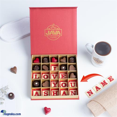 Java I Love You 25 Piece Chocolate Box With The Customized Name