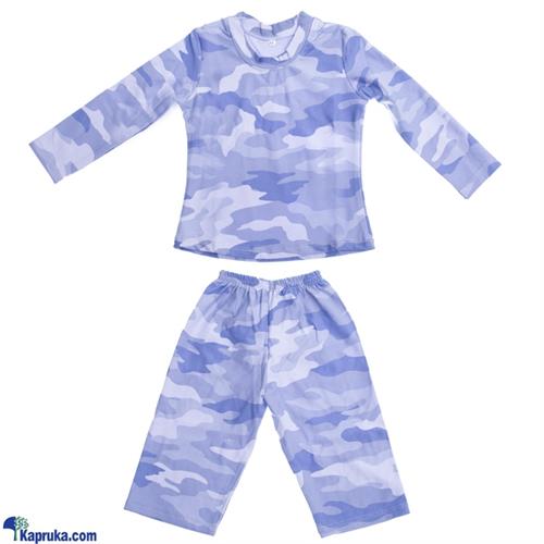 Blue Waves Long Sleeve Kids Pijama Set