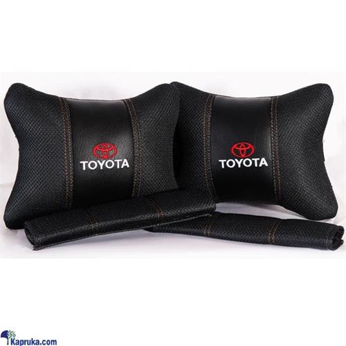 Toyota High Quality Headrest Pillows 2 Pieces With Seat Belt Straps 2 Pieces - Black - CM- IA- 016T