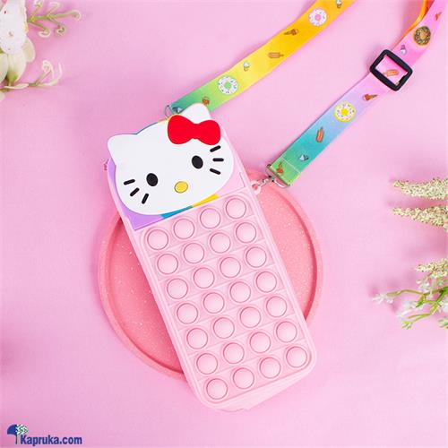 Popit Hello Kitty Pencil Case Large Capacity Zipper Pen Box With Zipper Silicone Pencil Pouch Holder Bag For Kids