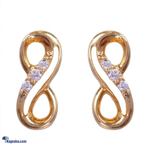 Mallika hemachandra 22kt gold ear stud set with cubic zirconia (e793/1)