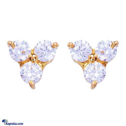 Mallika hemachandra 22kt gold ear stud set with cubic zirconia (e83/1)