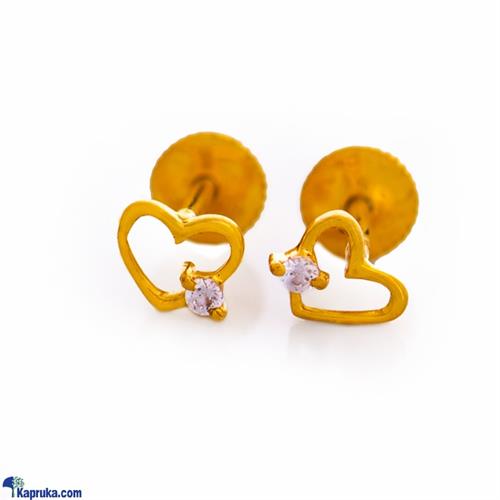 Mallika hemachandra 22kt gold ear stud set with cubic zirconia( e93/1)