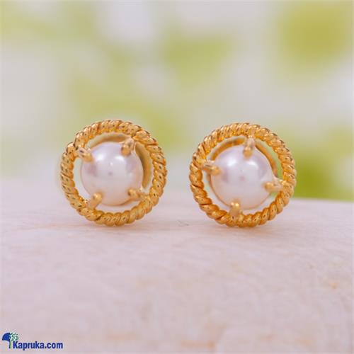 Mallika hemachandra 22kt gold ear stud set with pearls. (e61/4)