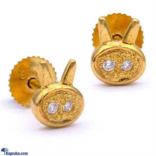 RAJA JEWELLERS 22K GOLD EAR STUD SET WITH 0.056CT ROUND E3- A- 5551